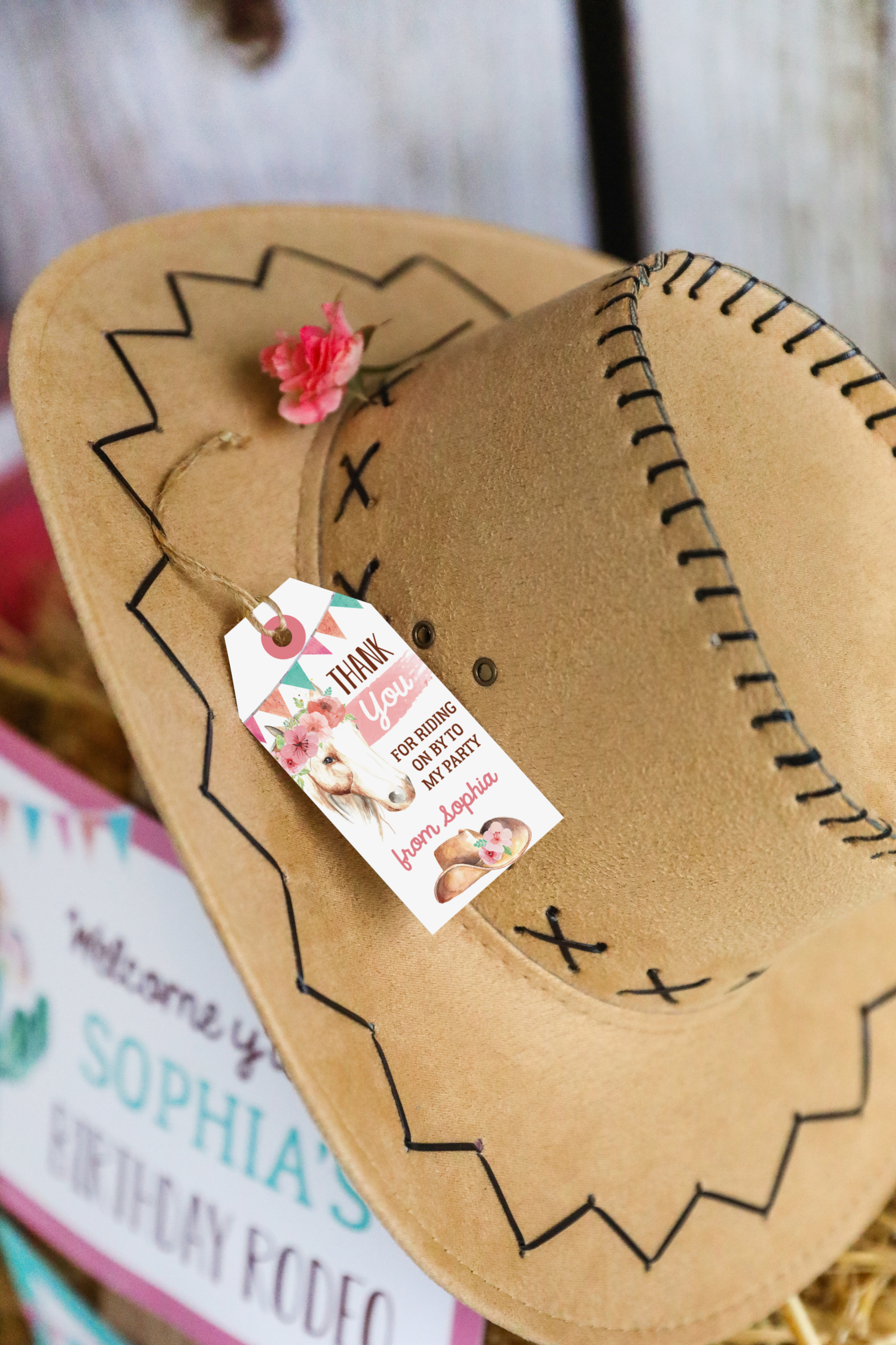 Cowgirl Party Printable Favor Tags
