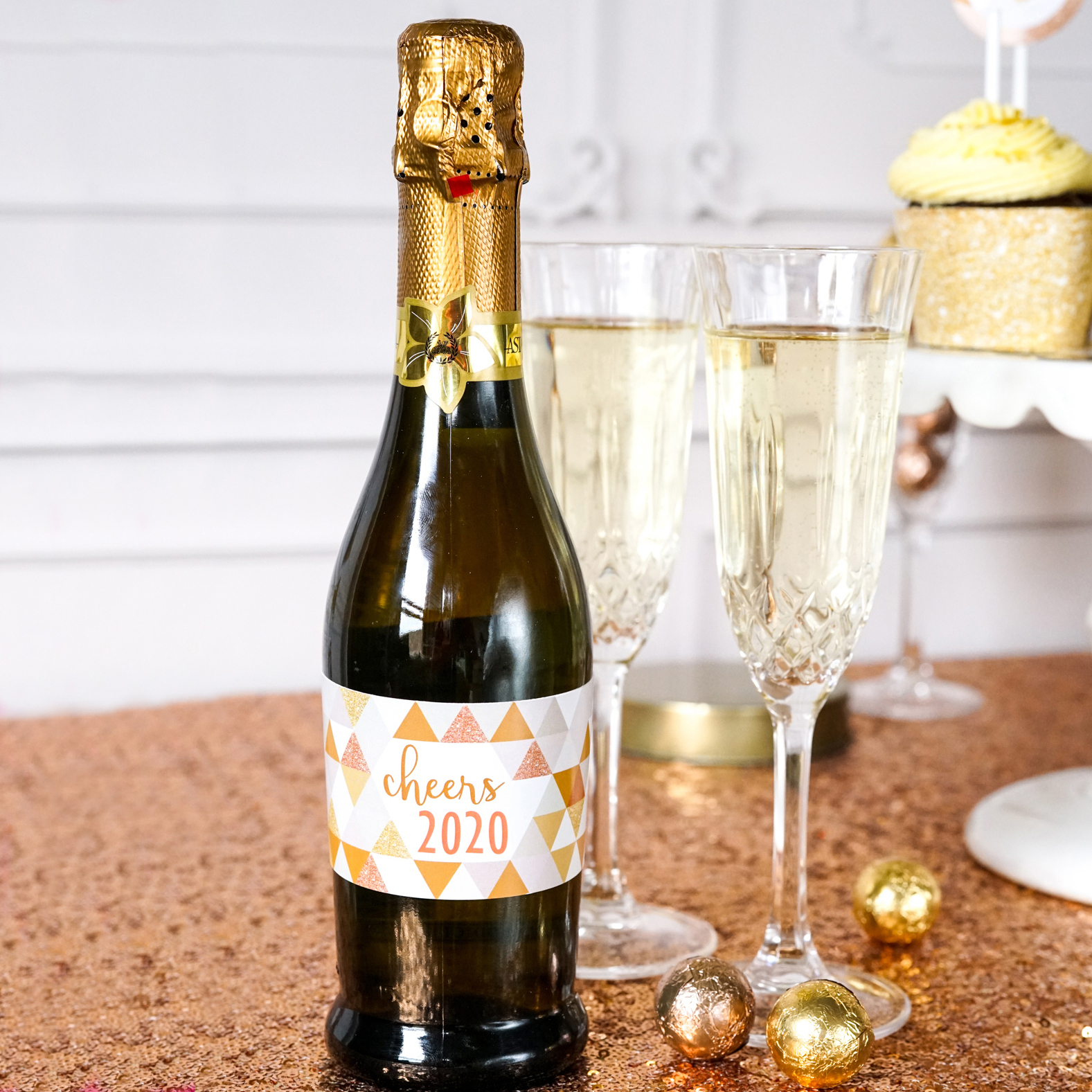 New Years Eve printable party bottle labels