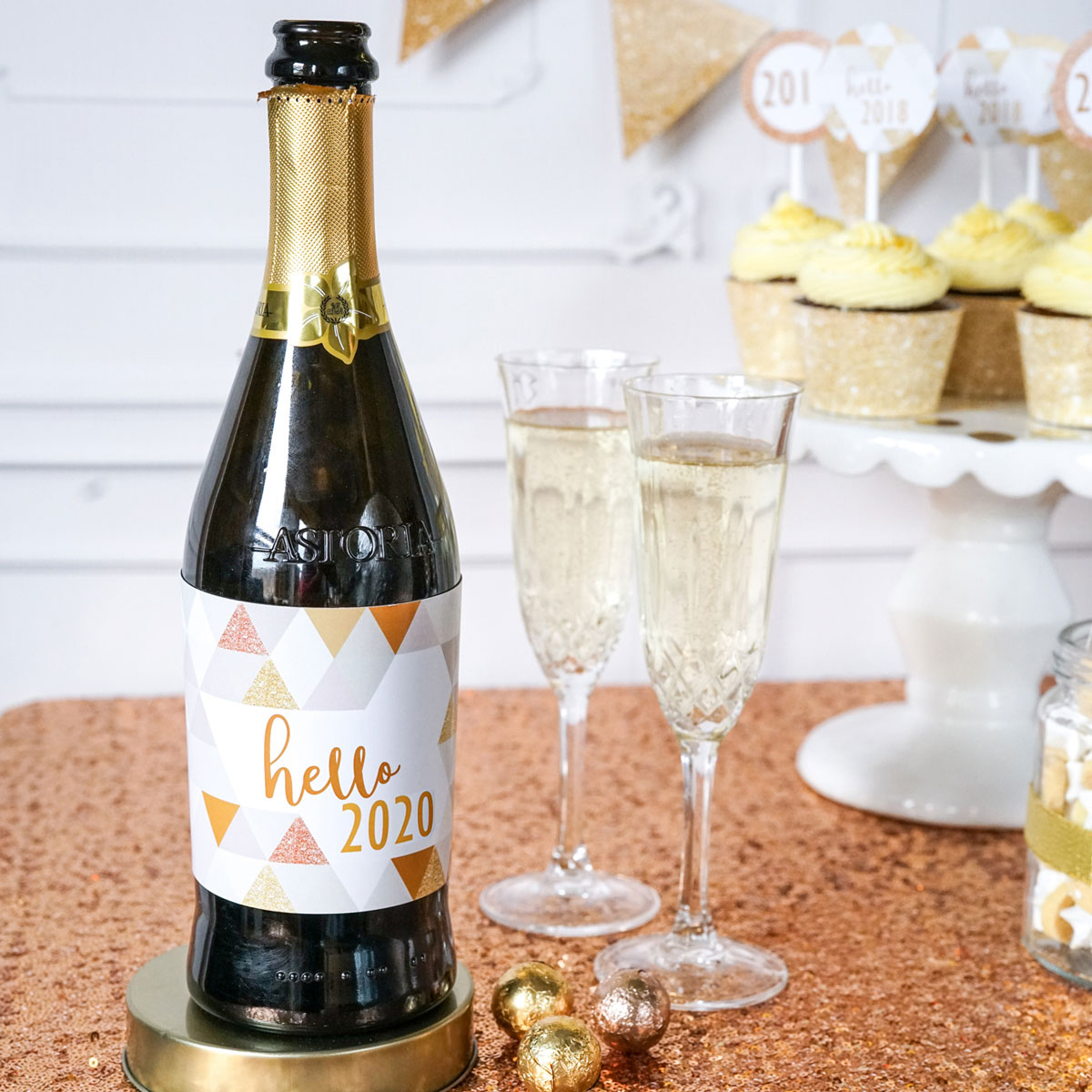 New Years Eve printable party bottle labels