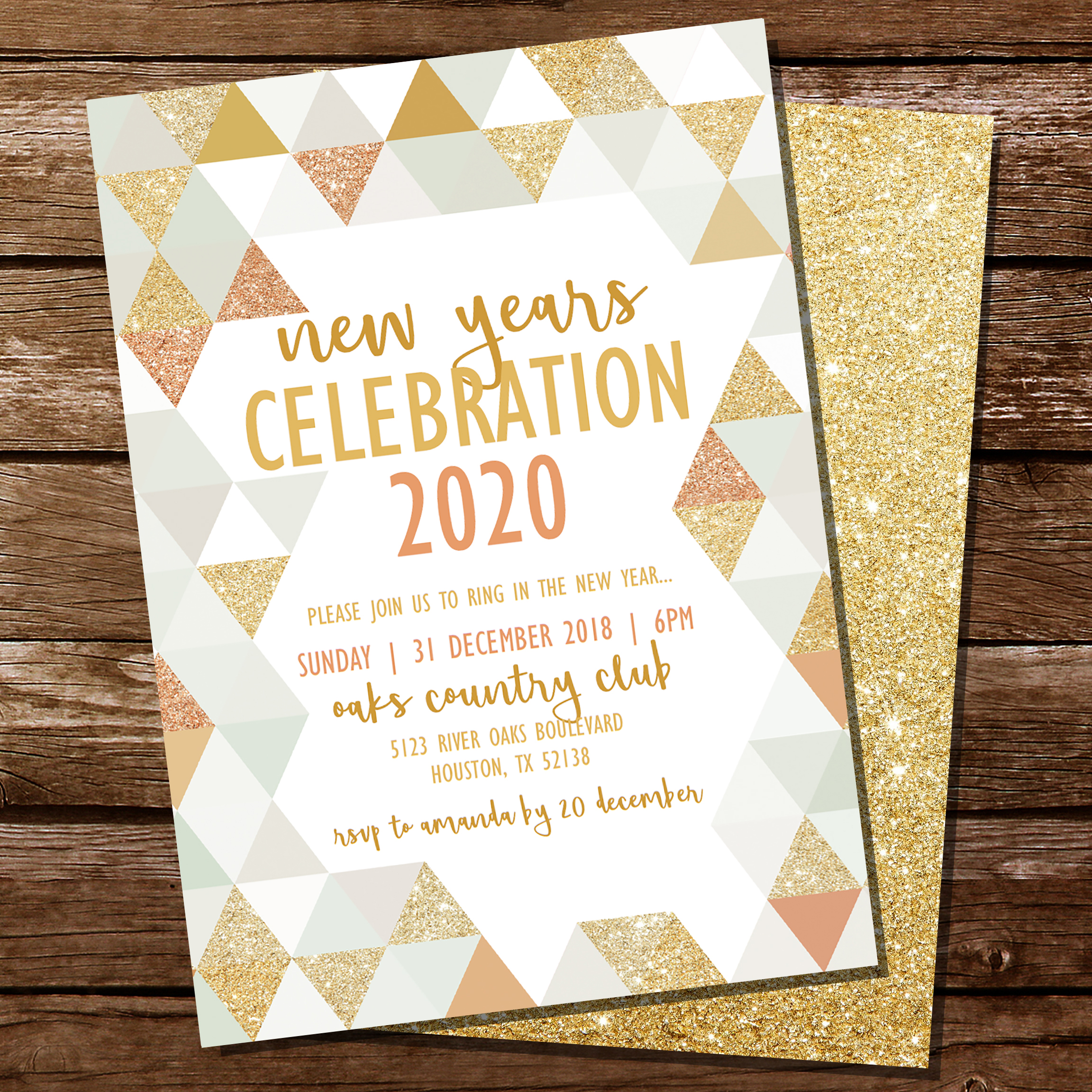 New Years Eve printable party invitations