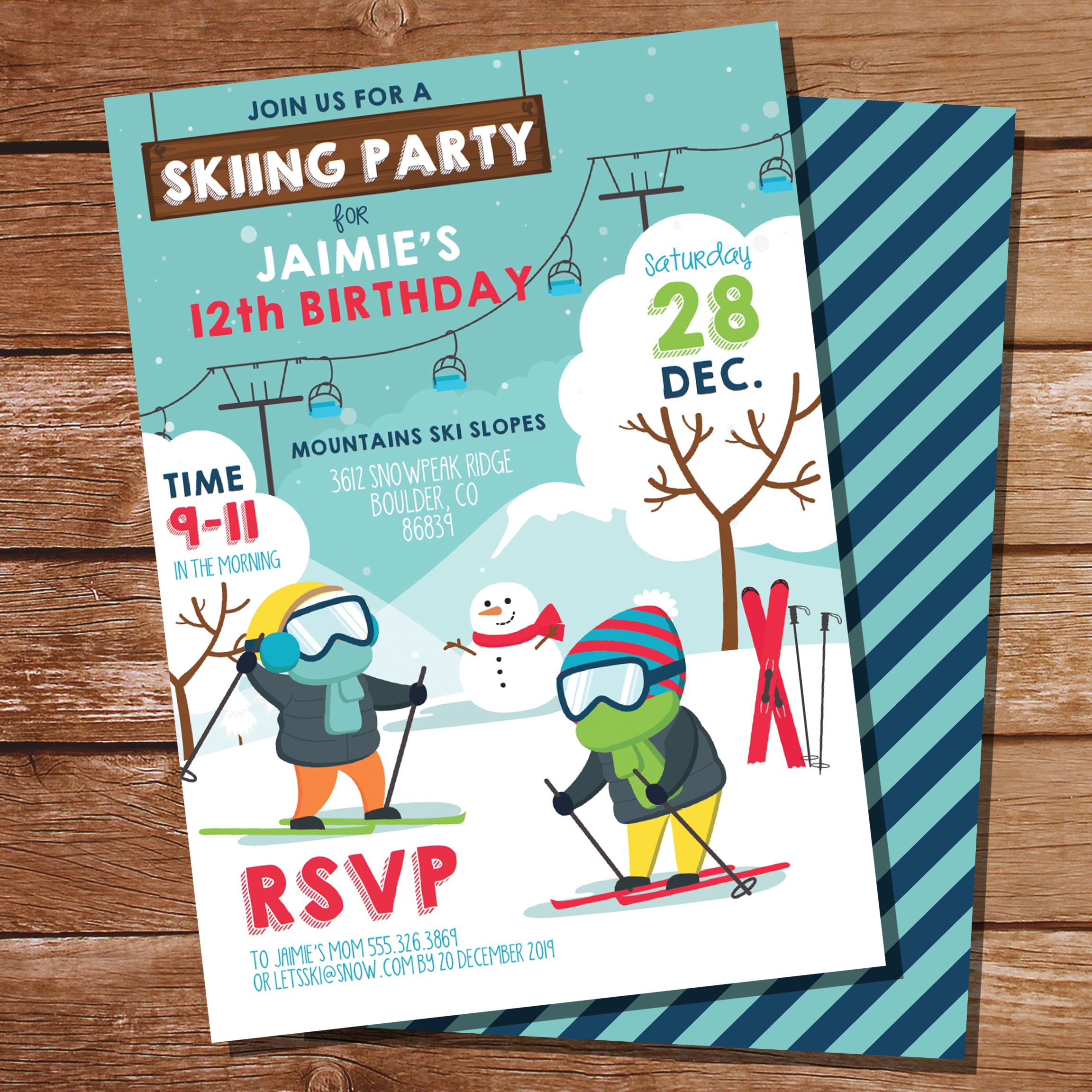 Skiing Party Invitation