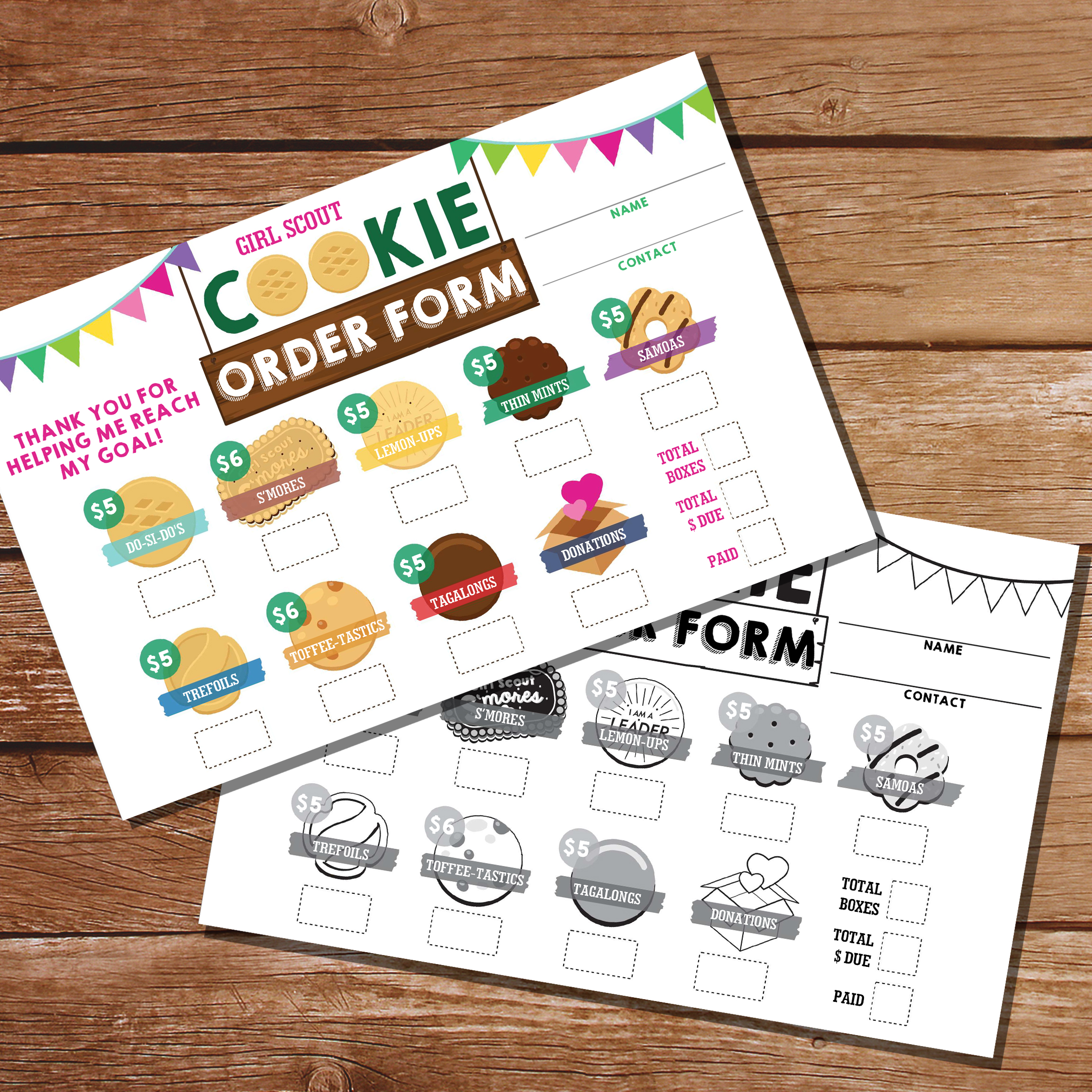 Girl Scout Cookie order forms