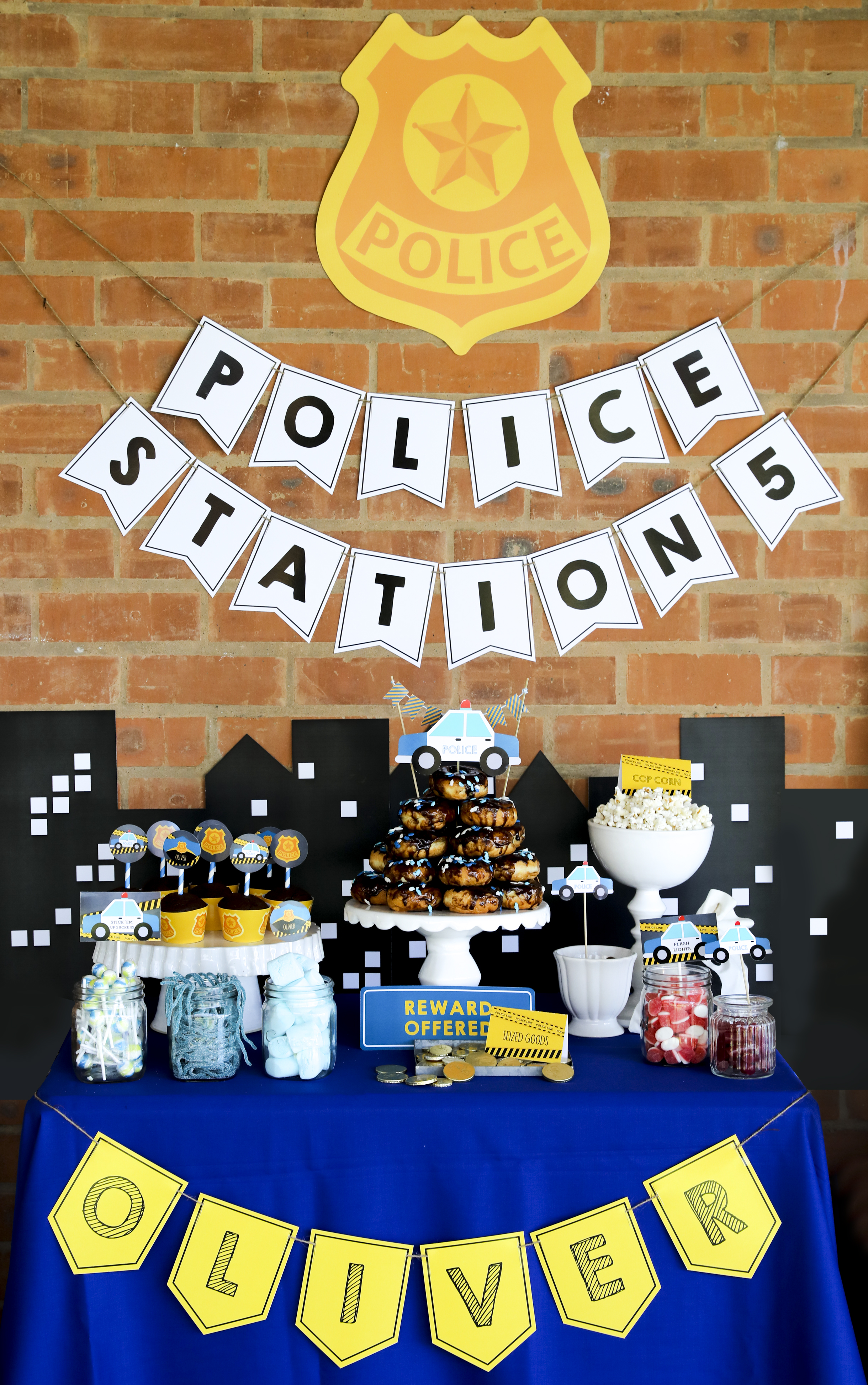 policeman party backdrop