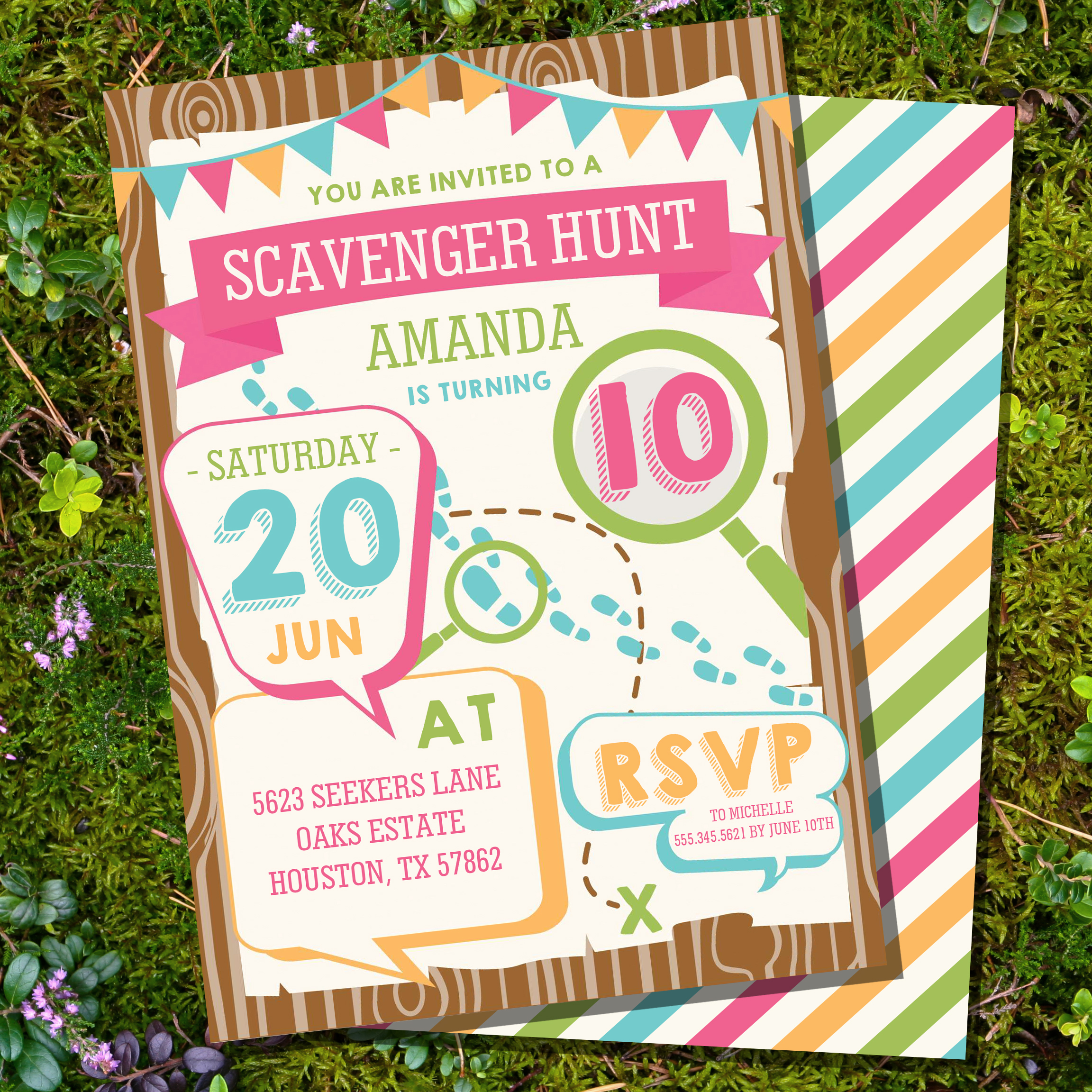Scavenger Hunt Party Printable Invitation