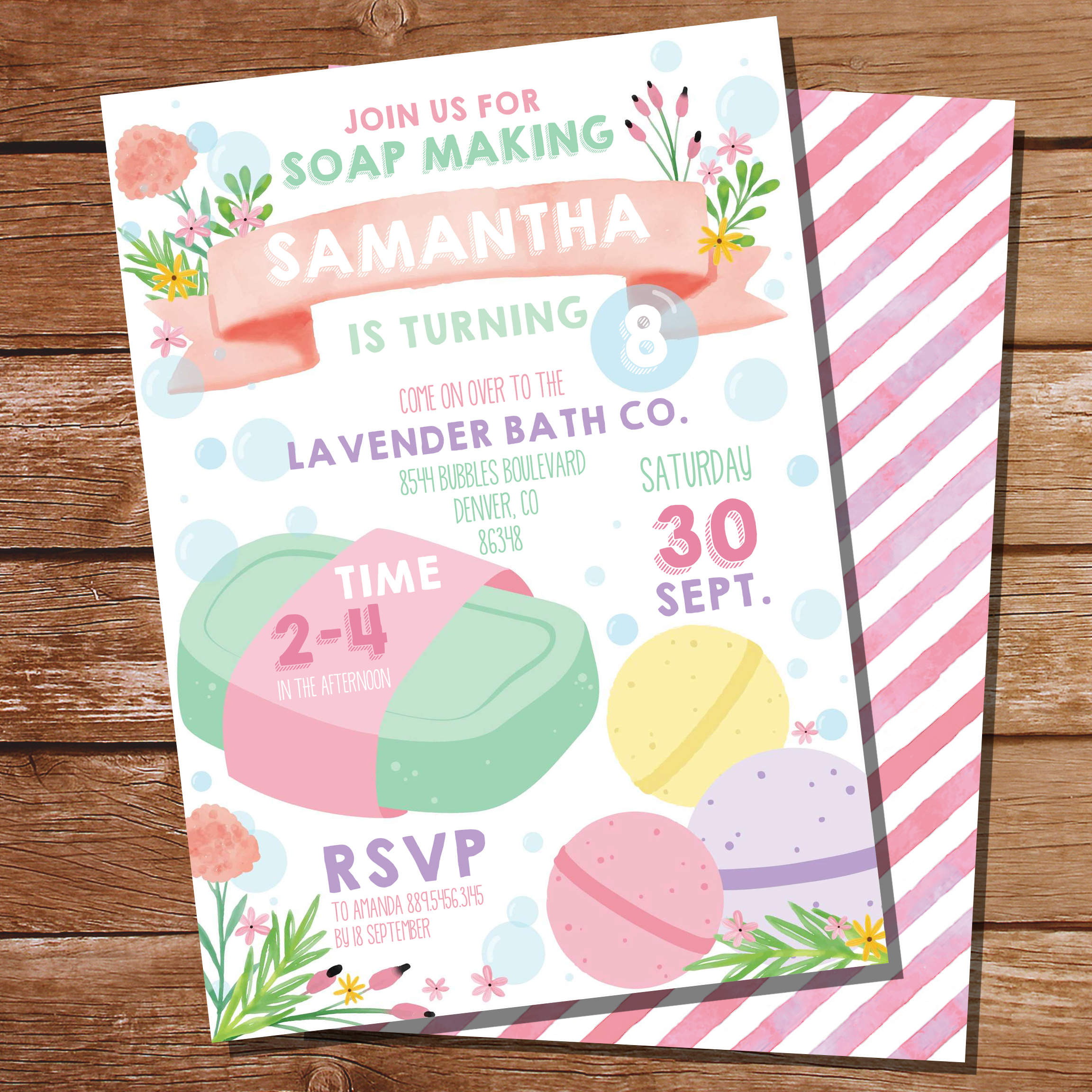 Soap Making Party Printable Invitation