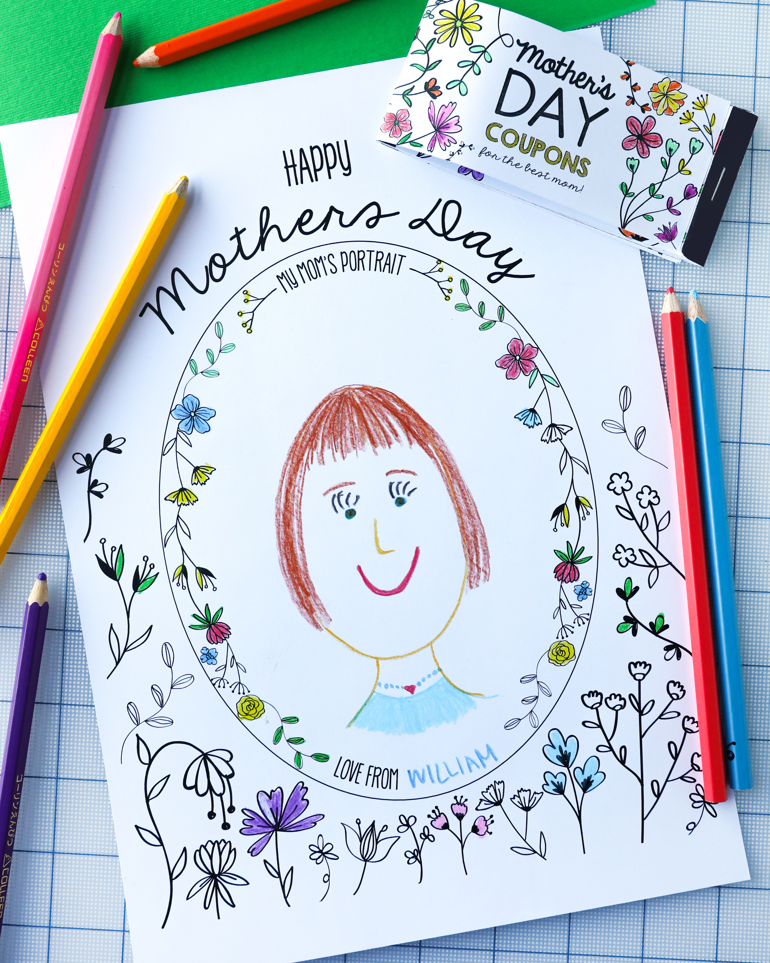 Mother's Day Coloring In Card