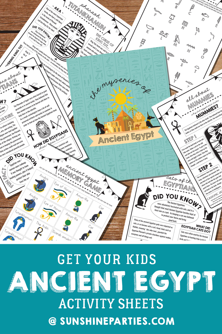 Explore Ancient Egypt with Printable Activity Sheets - Sunshine Parties