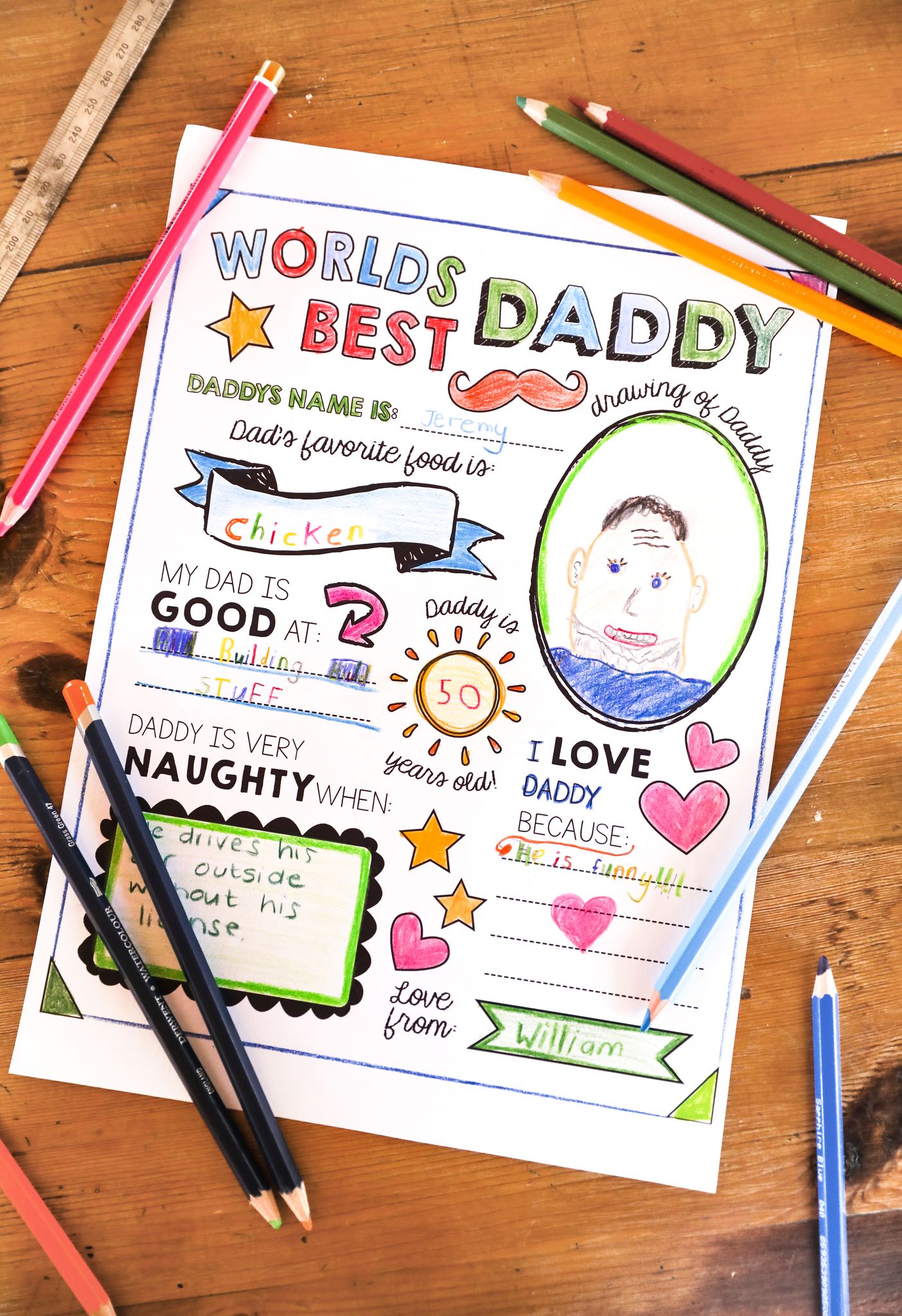 Free Father's Day Printable Cards 2024 - Print, Color & Give to Dad | Kids  Activities Blog