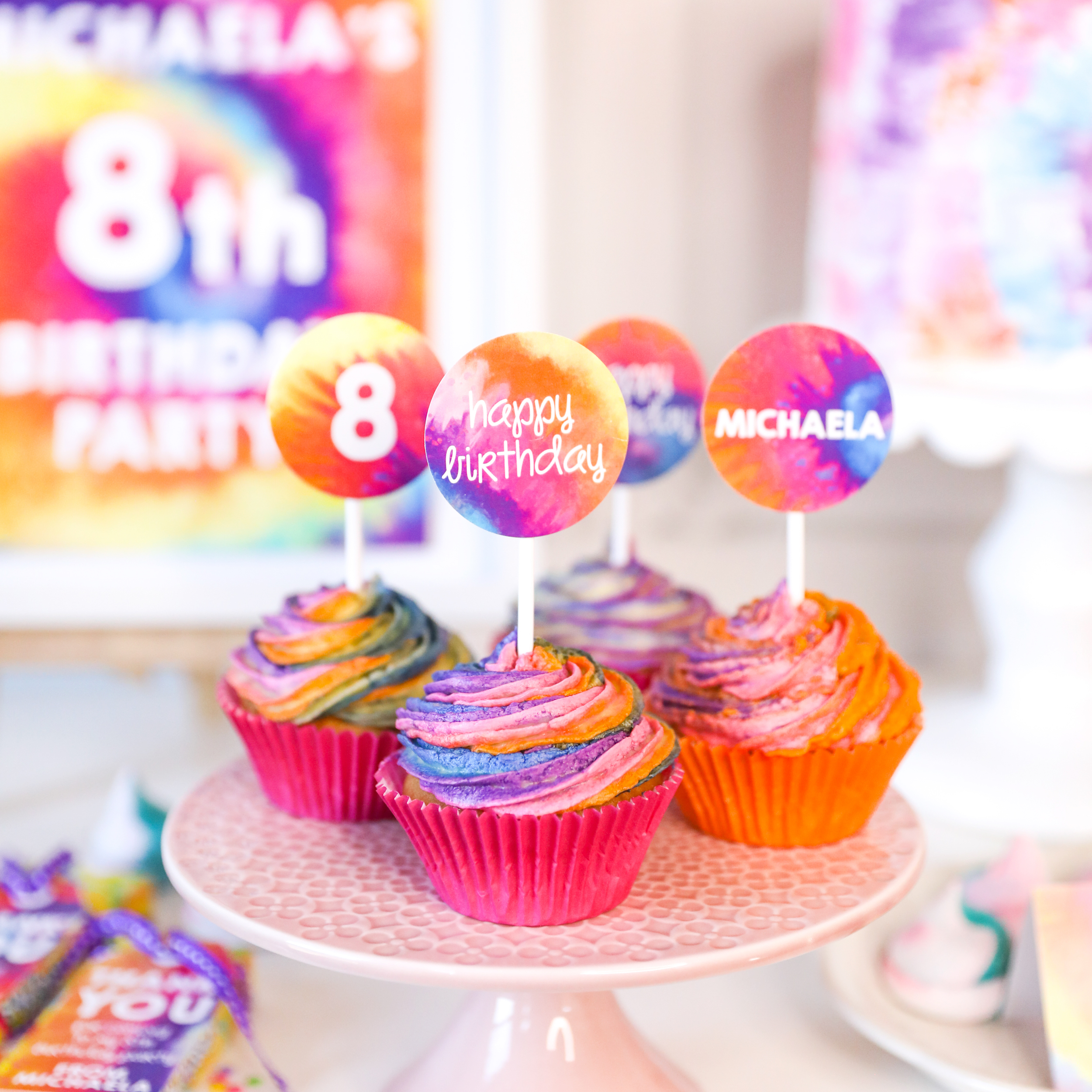 tie-dye cupcakes