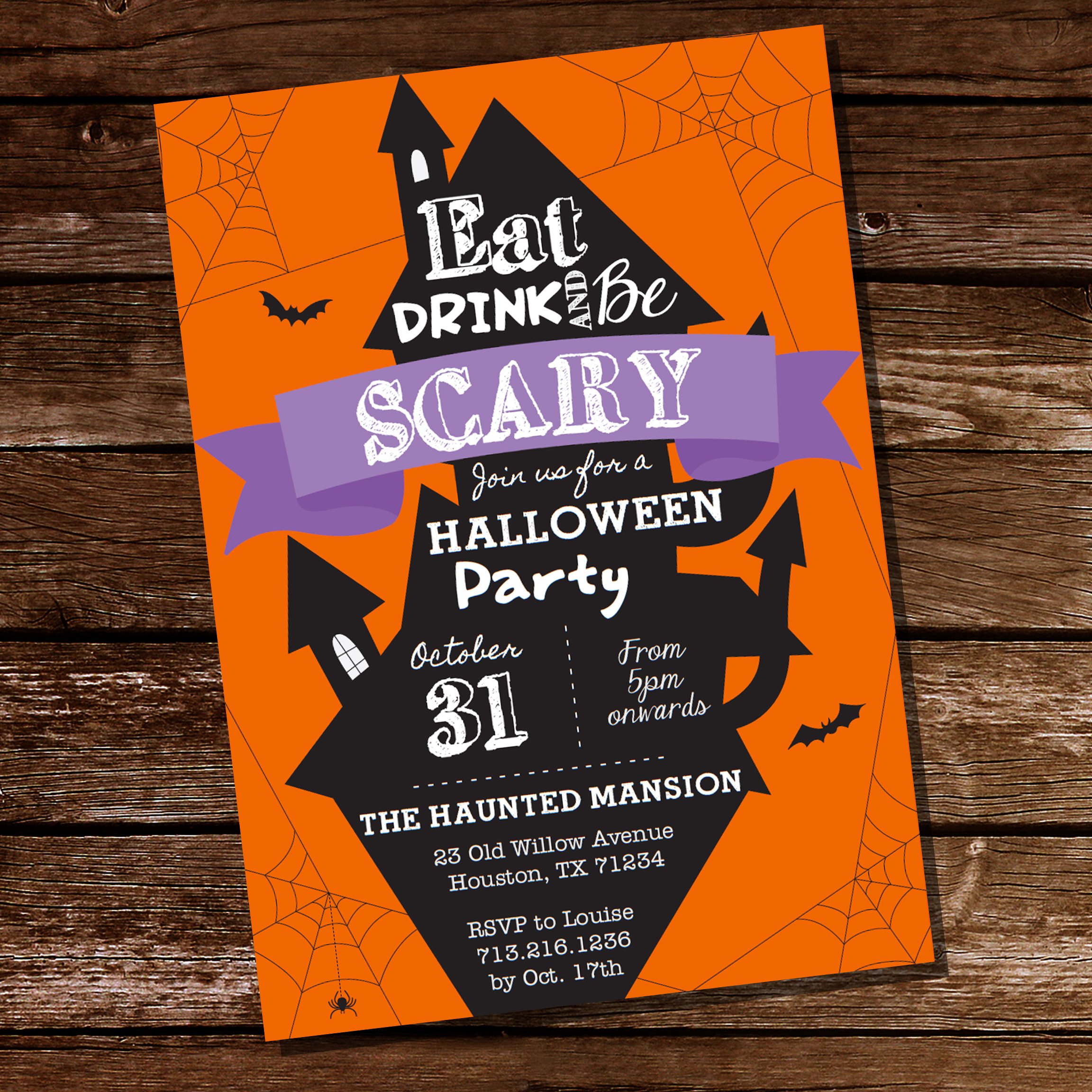 Halloween Party Editable Invitation