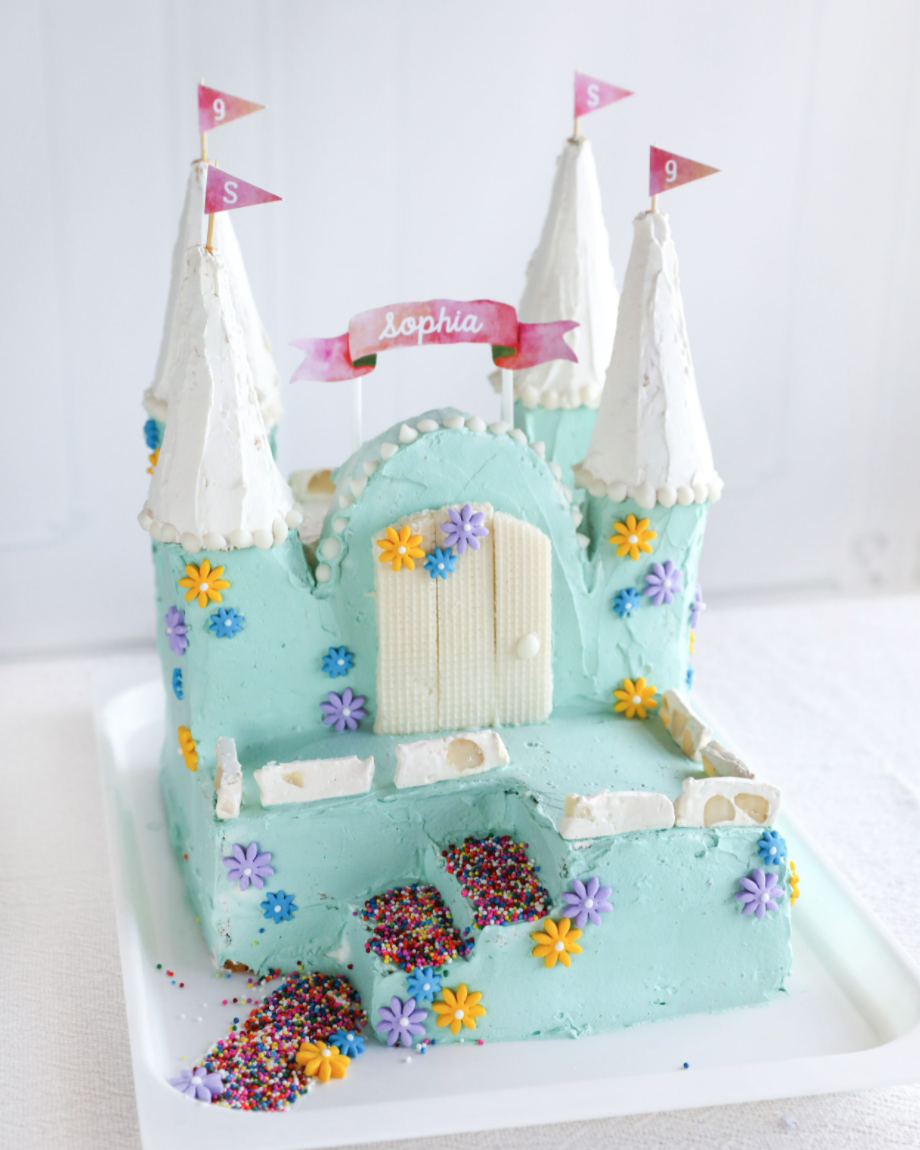 bowser's castle happy birthday - tips to create a castle cake - bluebird  chic